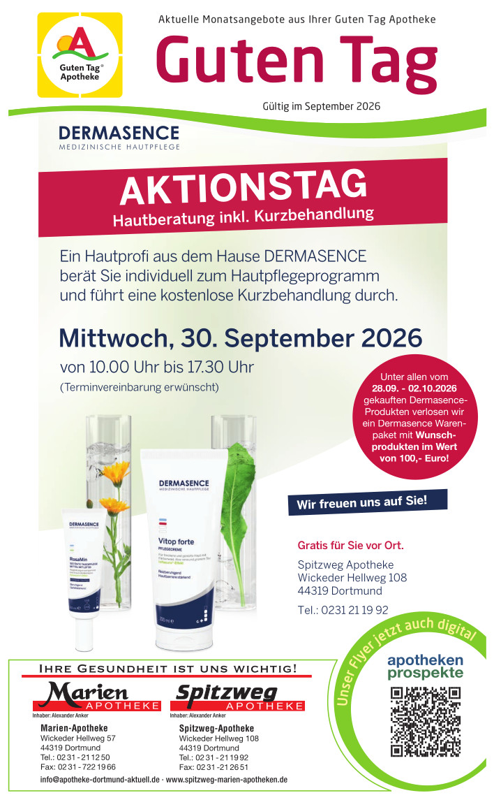 Aktueller Angebotsflyer der Spitzweg & Marien Apotheken